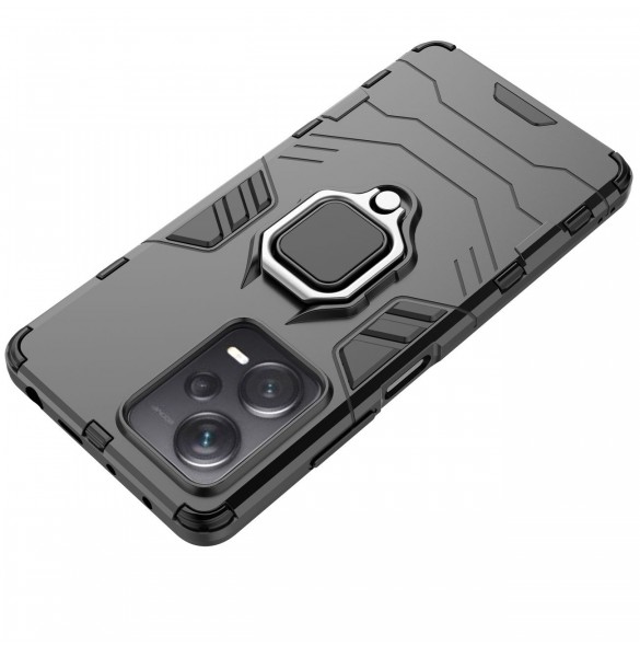 Ring Armor fodral för Xiaomi Redmi Note 12 Pro+ pansarskydd magnetisk hållare ring svart