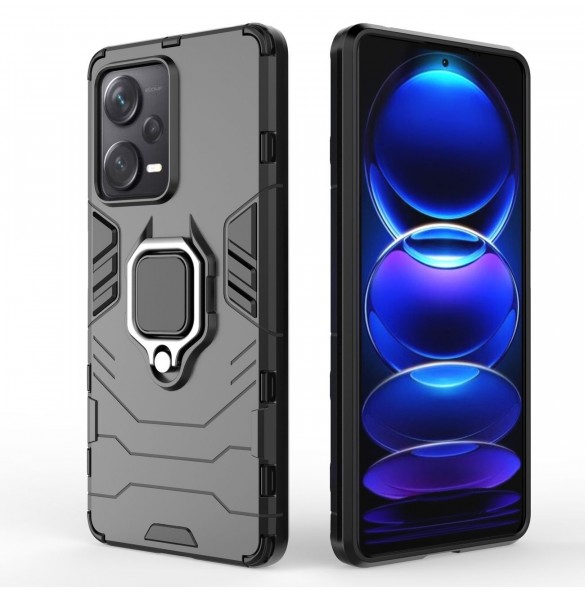 Ring Armor fodral för Xiaomi Redmi Note 12 Pro+ pansarskydd magnetisk hållare ring svart