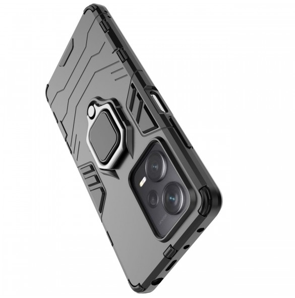 Ring Armor fodral för Xiaomi Redmi Note 12 Pro+ pansarskydd magnetisk hållare ring svart