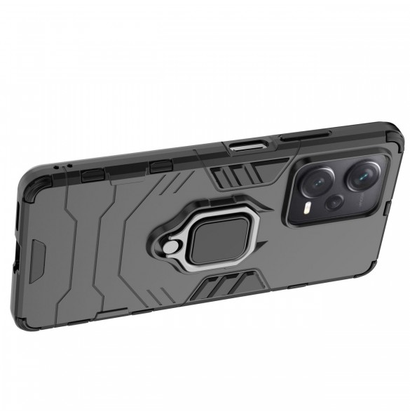 Ring Armor fodral för Xiaomi Redmi Note 12 Pro+ pansarskydd magnetisk hållare ring svart