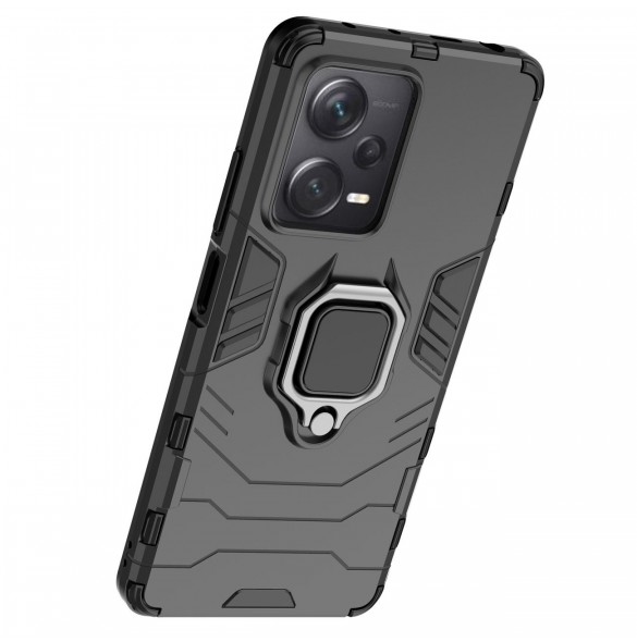 Ring Armor fodral för Xiaomi Redmi Note 12 Pro+ pansarskydd magnetisk hållare ring svart