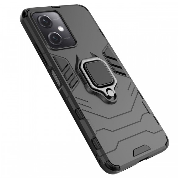 Ring Armor Case för Xiaomi Redmi Note 12 5G / Poco X5 5G Armor Cover Magnetisk Hållare Ring Svart
