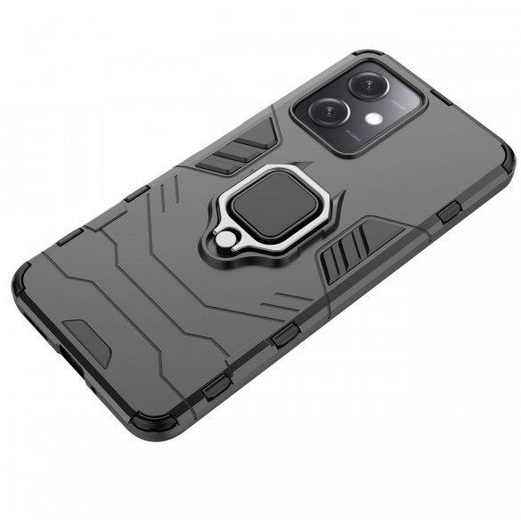 Ring Armor Case för Xiaomi Redmi Note 12 5G / Poco X5 5G Armor Cover Magnetisk Hållare Ring Svart