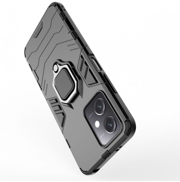 Ring Armor Case för Xiaomi Redmi Note 12 5G / Poco X5 5G Armor Cover Magnetisk Hållare Ring Svart