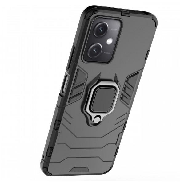 Ring Armor Case för Xiaomi Redmi Note 12 5G / Poco X5 5G Armor Cover Magnetisk Hållare Ring Svart