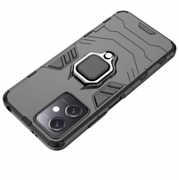 Ring Armor Case för Xiaomi Redmi Note 12 5G / Poco X5 5G Armor Cover Magnetisk Hållare Ring Svart