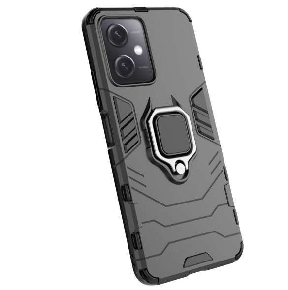 Ring Armor Case för Xiaomi Redmi Note 12 5G / Poco X5 5G Armor Cover Magnetisk Hållare Ring Svart