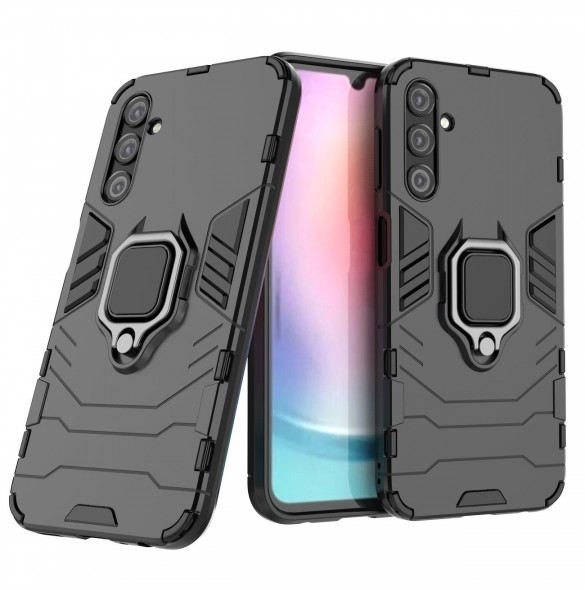 Ring Armor fodral till Samsung Galaxy A24 4G pansarskal magnetisk hållare ring svart