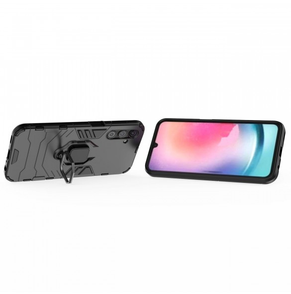 Ring Armor fodral till Samsung Galaxy A24 4G pansarskal magnetisk hållare ring svart