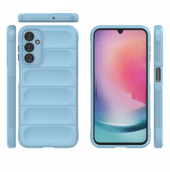 Magic Shield Fodral för Samsung Galaxy A24 4G flexibelt pansarskal ljusblått