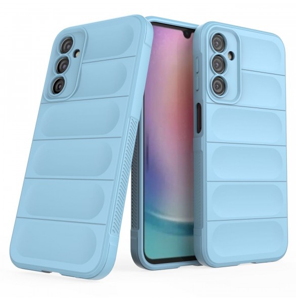 Magic Shield Fodral för Samsung Galaxy A24 4G flexibelt pansarskal ljusblått