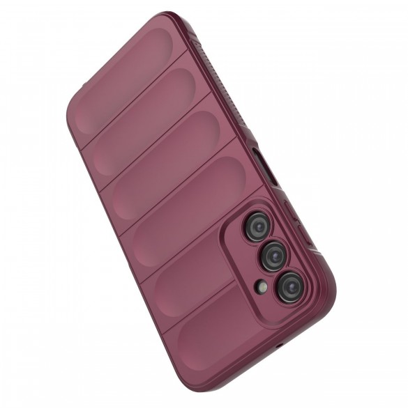 Magic Shield Fodral för Samsung Galaxy A24 4G flexibelt pansarskal vinröd