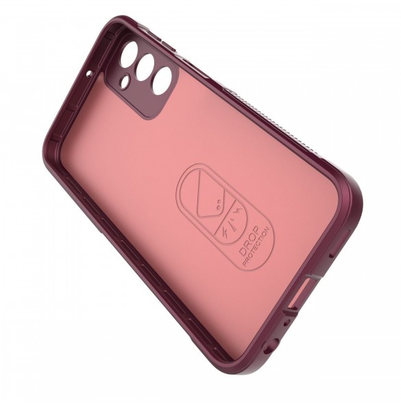 Magic Shield Fodral för Samsung Galaxy A24 4G flexibelt pansarskal vinröd