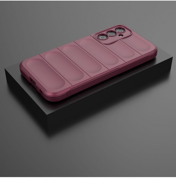 Magic Shield Fodral för Samsung Galaxy A24 4G flexibelt pansarskal vinröd