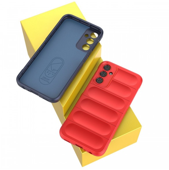 Magic Shield Fodral för Samsung Galaxy A24 4G flexibelt pansarskal vinröd