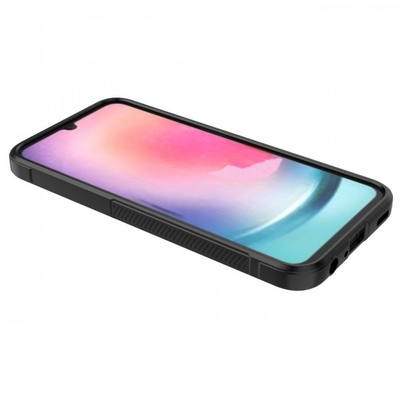 Magic Shield Fodral för Samsung Galaxy A24 4G flexibelt pansarskal vinröd
