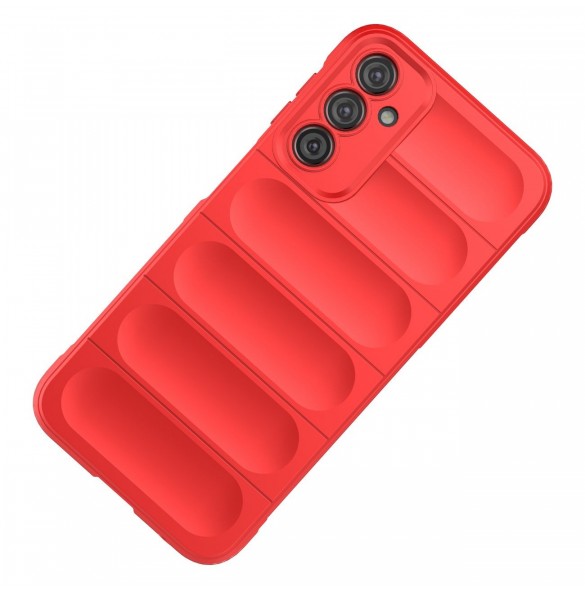 Magic Shield Fodral för Samsung Galaxy A24 4G flexibelt pansarskal vinröd