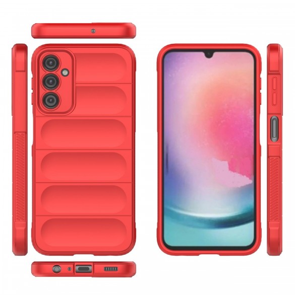 Magic Shield Fodral till Samsung Galaxy A24 4G flexibelt pansarskal rött