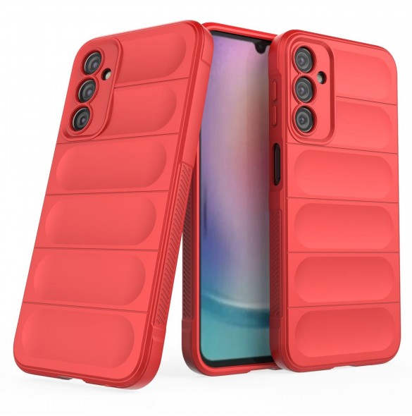 Magic Shield Fodral till Samsung Galaxy A24 4G flexibelt pansarskal rött