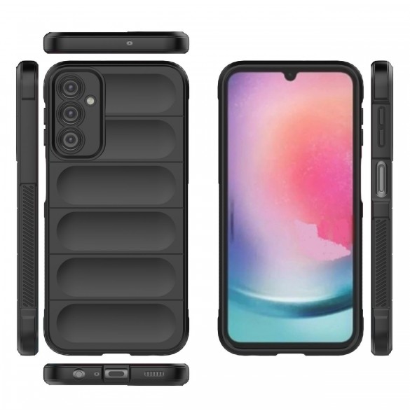 Magic Shield Fodral till Samsung Galaxy A24 4G flexibelt pansarskal svart