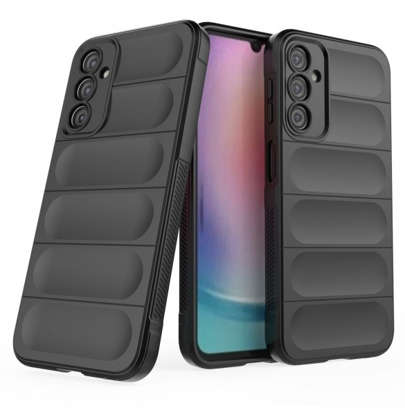 Magic Shield Fodral till Samsung Galaxy A24 4G flexibelt pansarskal svart