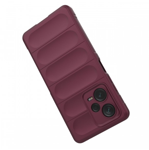 Magic Shield-fodral till Xiaomi Redmi Note 12 Pro+ flexibelt pansarfodral vinrött