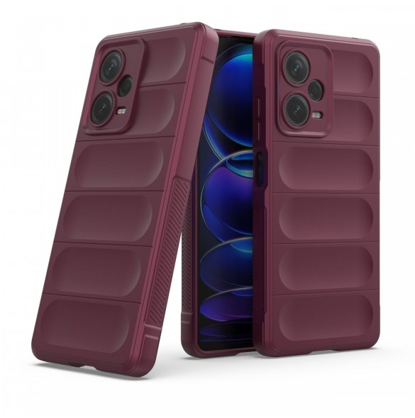Magic Shield-fodral till Xiaomi Redmi Note 12 Pro+ flexibelt pansarfodral vinrött