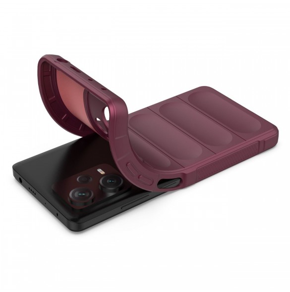 Magic Shield-fodral till Xiaomi Redmi Note 12 Pro+ flexibelt pansarfodral vinrött