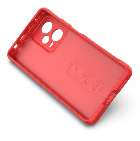 Magic Shield Fodral till Xiaomi Redmi Note 12 Pro+ flexibelt pansarskal rött