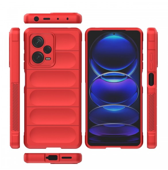 Magic Shield Fodral till Xiaomi Redmi Note 12 Pro+ flexibelt pansarskal rött