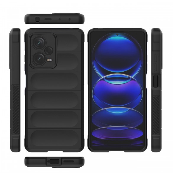Magic Shield Fodral för Xiaomi Redmi Note 12 Pro+ flexibelt pansarskal svart