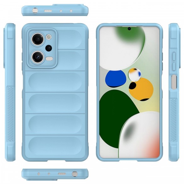 Magic Shield Case Cover för Xiaomi Redmi Note 12 Pro / Poco X5 Pro 5G Flexible Armor Cover Ljusblå
