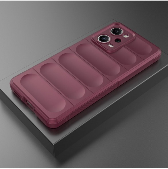 Magic Shield Case Cover för Xiaomi Redmi Note 12 Pro / Poco X5 Pro 5G Flexible Armor Cover Burgundy