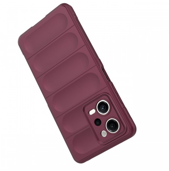 Magic Shield Case Cover för Xiaomi Redmi Note 12 Pro / Poco X5 Pro 5G Flexible Armor Cover Burgundy