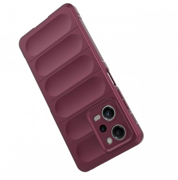 Magic Shield Case Cover för Xiaomi Redmi Note 12 Pro / Poco X5 Pro 5G Flexible Armor Cover Burgundy