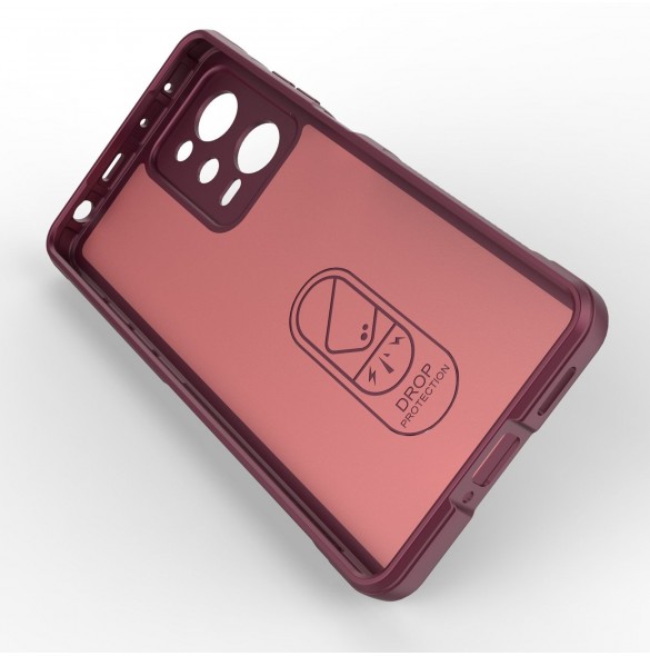 Magic Shield Case Cover för Xiaomi Redmi Note 12 Pro / Poco X5 Pro 5G Flexible Armor Cover Burgundy