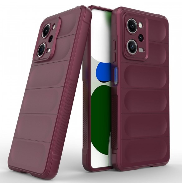 Magic Shield Case Cover för Xiaomi Redmi Note 12 Pro / Poco X5 Pro 5G Flexible Armor Cover Burgundy