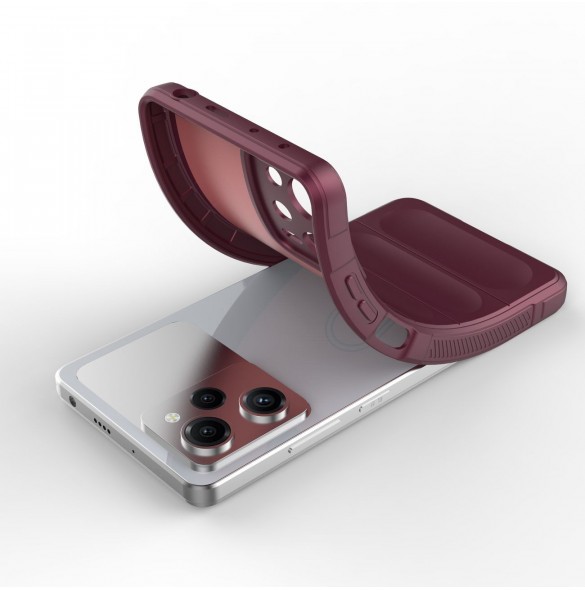 Magic Shield Case Cover för Xiaomi Redmi Note 12 Pro / Poco X5 Pro 5G Flexible Armor Cover Burgundy