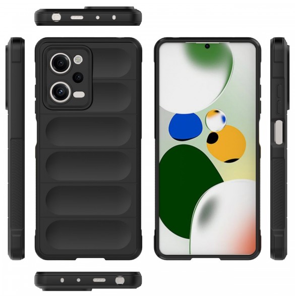 Magic Shield-fodral till Xiaomi Redmi Note 12 Pro / Poco X5 Pro 5G flexibelt pansarskal svart