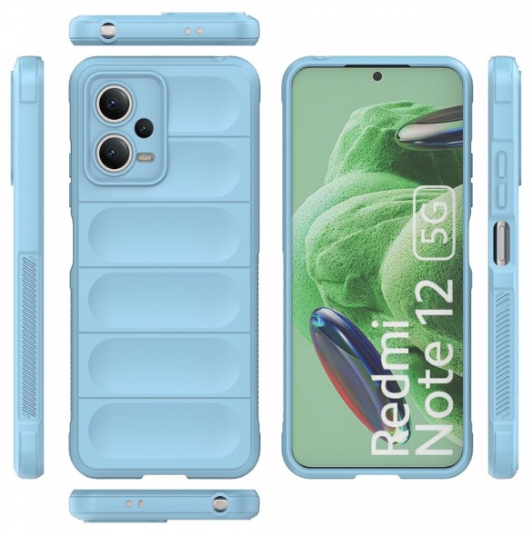 Magic Shield Case Cover för Xiaomi Redmi Note 12 5G / Poco X5 5G Flexible Armor Cover Ljusblå