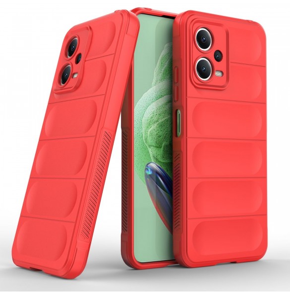 Magic Shield Fodral för Xiaomi Redmi Note 12 5G / Poco X5 5G Flexibelt Armor Cover Röd