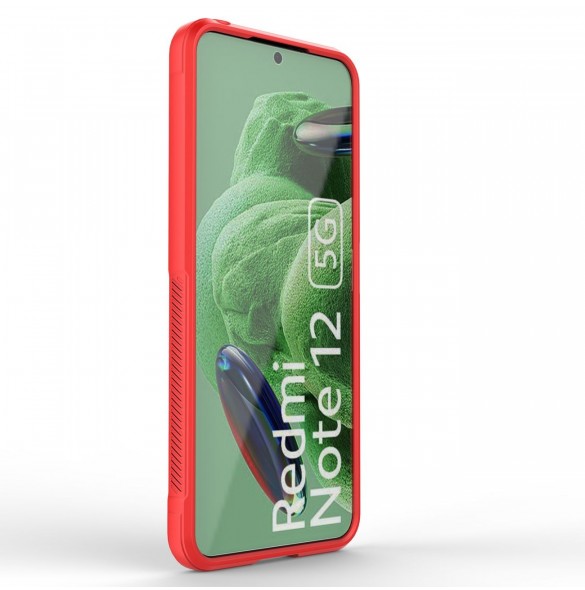 Magic Shield Fodral för Xiaomi Redmi Note 12 5G / Poco X5 5G Flexibelt Armor Cover Röd