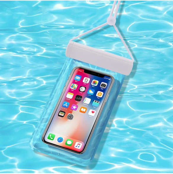 Vattentätt telefonfodral 115 mm x 220 mm väska för poolen stranden vit