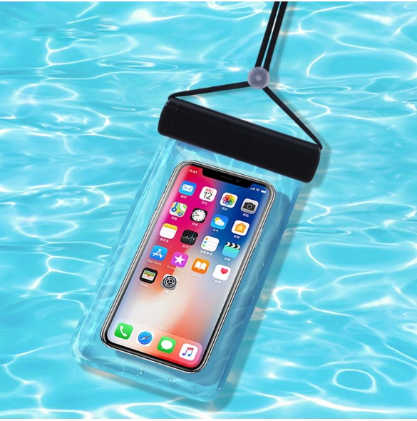 Vattentätt telefonfodral 115 mm x 220 mm pool strandväska svart