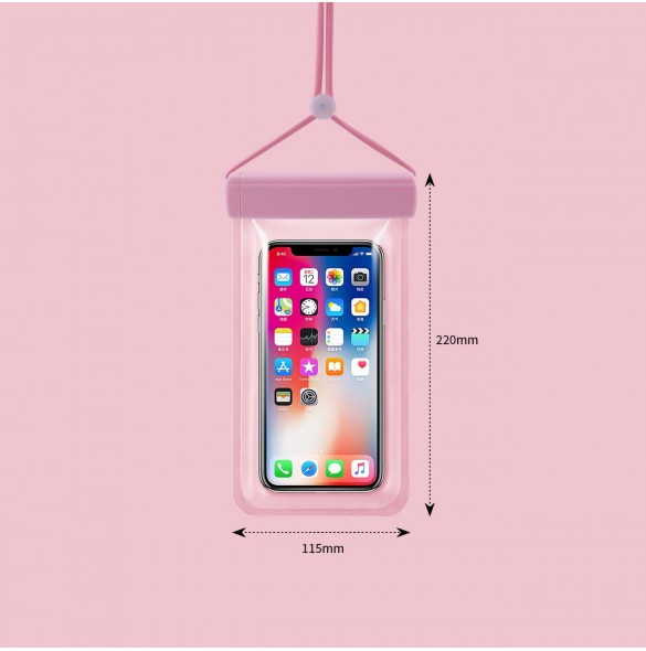 Vattentätt telefonfodral 115 mm x 220 mm pool strandväska ljusblå
