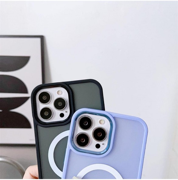 Bepansrat magnetiskt iPhone 14 Pro MagSafe Color Matte Fodral - vinröd