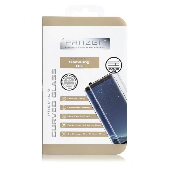Samsung Galaxy S8 Panzer Curved Glass - Svart