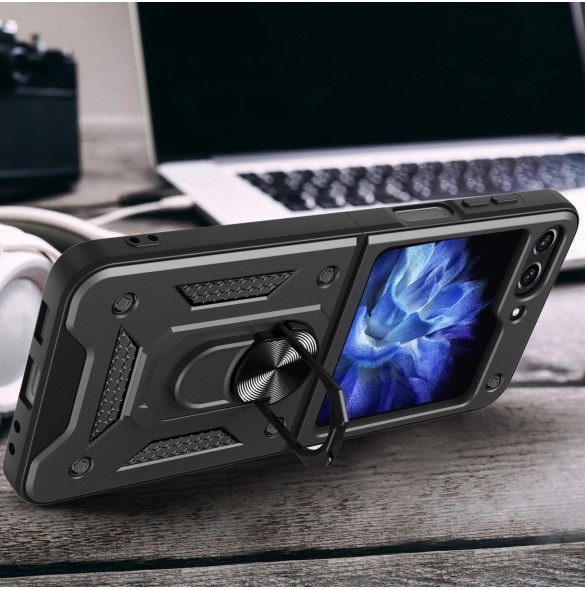 Hybrid Armor Camshield-fodral för Z Flip 5 5G med kameraskydd - Rosa