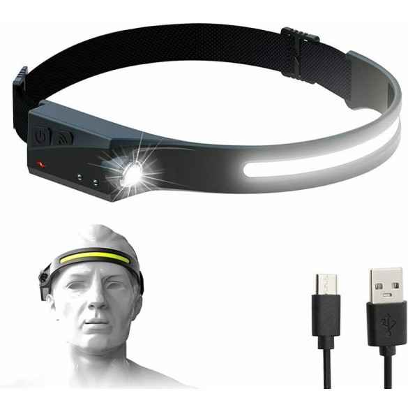 LED pannlampa med IPX4 rörelsesensor USB-C 1200 mAh - svart