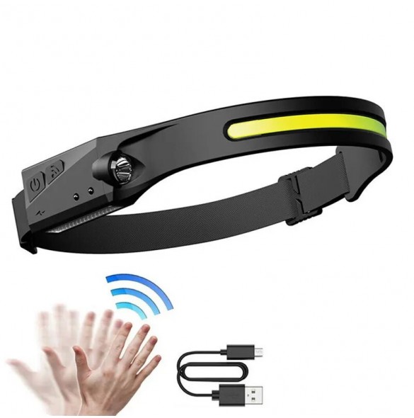 LED pannlampa med IPX4 rörelsesensor USB-C 1200 mAh - svart
